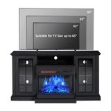 LUXOAK 59" Fireplace TV Stand with 3-Sided Glass Electric Fireplace