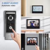 WOLILIWO Video Intercom System, 7 Inches Wired Video Doorbell Camera with Monitor, Wired Video Door Phone HD Camera Kits Support Unlock, Monitoring, Dual-Way Intercom for Villa Home Office Apartment