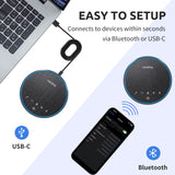 Conference Speaker and Microphone, Bluetooth Speakerphone, Noise Reduction, 360°Voice Pickup 43H Standby time newlinework