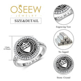 Oseew Class Ring High School College Graduation Ring (White Gold)
