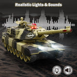 NIWOTA 2.4G Remote Control Army Tank-8 Channels 1:28 RC Tank that Shoot with Toy Soldiers, Auto Demo, Rotating Turret,Light&Sound, All-Terrain RC Military Vehicle Toys Gift for Boys Ages 6 8 9 12