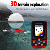 RICANK Portable Kayak Fish Finder - Fish Depth Finder for Boats - Rechargeable Transducer Fishing Gear Kayak Fishing Accessories Fishfinder Fish Finders & Depth Finders for Boats