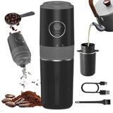 Portable Electric Coffee Grinder and Brewing Kit, Rechargeable, Conical Burr Mini Coffee Grinder with Filter, 32g Capacity & Coffee Cup for Camping, Travel, Office, Espresso, Pour Over, etc (Black)