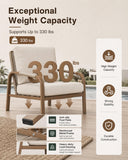 YURDAFY 4-Piece Aluminum Patio Furniture Set with Loveseat, 2 Chairs and Coffee Table, Outdoor Conversation Set with Thick Washable Cushions for Backyard, Porch, Balcony, Beige