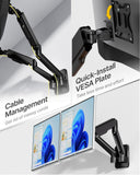 monTEK Dual Monitor Wall Mount, Full Motion Spring Arm for 17-32" Screen