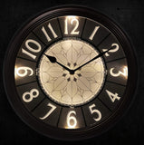 Presentime & Co. 12.6" Illuminated Farmhouse Wall Clock, Silent Battery Operated Night Light Wall Clock with Smart LED Sensor for Living Room, Bathroom, Kitchen, Home Office, Oil Rubbed Bronze Finish