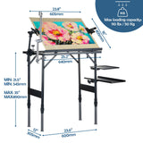 CWPW Artist Easel Stand Metal Foldable Portable Ergonomic Adjustable Easel for Painting Canvases Height from 16" to 30" Equipped with Carry Bag&Umbrella Stand for Outdoor&Indoor Painting Drawing