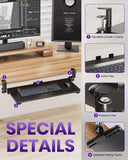 Zontera Ergonomic Mouse & Keyboard Tray Under Desk, 20x11.8 in Board, Black