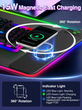 XXL RGB Gaming Mouse Pad with 15W Magnetic Wireless Charger