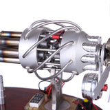 MechPuConToy 16-Cylinder Swash Plate Stirling Engine Generator Model with Voltage Digital Display Meter and LED