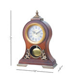 HEINBOW Table Clock 15''H Mantel Clock with Pendulum Roman Numeral Antique Desk Clock for Bedroom Living Room Indoor for Home Decor