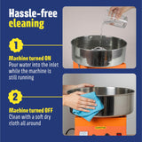 Wumple Cotton Candy Machine - 1000W Commercial-Grade Electric Cotton Candy Maker - 3-Minute Heat-Up - Stainless Steel Bowl - for Parties, Carnivals & Home Use - Orange