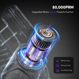 Comvtu Cordless Vacuum Cleaner for Home, 80,000PRM Powerful 4 in 1 Lightweight Stick Vacuum with 2 Adjustable Suctions, 2600mAh Rechargeable Vacuum Cleaners,Max 40 Mins Runtime (Deep Purple)