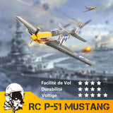 HAWK'S WORK RC Plane P-51D Mustang 500mm, 4 Channel Remote Control Warbird RTF, Brushless Motor 6-axis Gyro 3 Flight Modes, Easy to Fly for Beginners Boys & Adults
