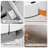 3.5 Gallon Slim Smart Small Plastic Trash Bin, Narrow Motion Sensor Trash Can for Bedroom, Office White
