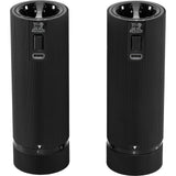 PEUGEOT - NIght Electric Line u'Select 15 cm Rechargeable Electric Pepper and Salt Mill - 6 Predefined Settings - Powdered Salt Innovation, Zirlion Mechanism - Aluminium - Matte Black Finish