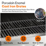 Veralune 5 Burner Gas Grill with Side Burner, 68,000 BTU, 548 Sq in