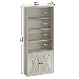 Bookshelves and Bookcases with Doors Floor Standing 6 Shelf Display Storage Shelves