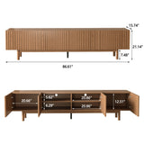DinaiteEain 86.61" TV Stand for 85 Inch TV, Mid Century Modern Walnut