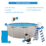 Aquarian Phoenix 21 Foot Round x 52 Inch Deep Steel Frame Above Ground Swimming Pool Set with Sand Filter, Pump, Ladder, Pool Liner, and Skimmer