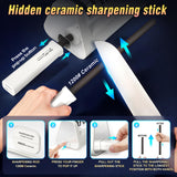 Professional Electric Knife Sharpeners with Diamond Abrasives and Precision Angle Guides, Multifunctional 4-Stage Slots and a hidden Knife Sharpener Rod, Suitable for various knives, scissors, axes ﻿