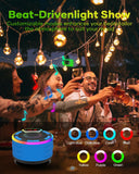 ssuowao Bluetooth Shower Speaker, IPX7 Waterproof Portable Speakers with LED Display, FM Radio, Suction Cup, Built-in Mic, Mini Speaker for Bathroom Travel Pool Beach