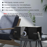Compact Stereo System Speakers with CD Player, Bluetooth, FM Radio, Aux-in, USB-in, Earphone Jack, DSP-Tech, Remote, 30W Crisp-Sound Shelf Stereo System for Home (LP-886)