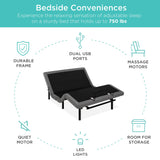 Best Choice Products Ergonomic Queen Size Adjustable Bed Frame
