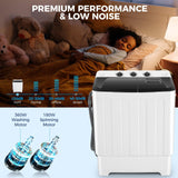 30Lbs Capacity Portable Washing Machine Nictemaw Twin Tub Compact Laundry Machine with Built-in Drain Pump, Washer and Spin Dryer Combo (19Lbs+11Lbs), Mini Washing Machine for Apartments, Dorms, RVs