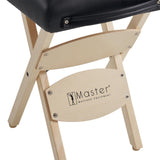 Master Massage Tables Lightweight Wooden Handy Folding Massage Stool, Black