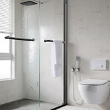 AMAPO 60-72 Inch Double Sliding Shower Door,Brushed Nickel Frame 6mm Tempered Glass,Black