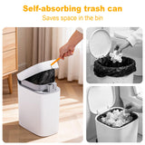 3.5 Gallon Slim Smart Small Plastic Trash Bin, Narrow Motion Sensor Trash Can for Bedroom, Office White