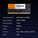 fanxiang SODIMM DDR4 RAM 32GB (2 x 16GB) 3200Mhz, Intel AMD Laptop Memory