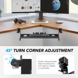 AX WABER Keyboard Tray Under Desk Pull Out with 3 Height Adjustable Extra Sturdy C Clamp Mount System, 32.8 (38 inch Including Clamps) x 12 Inch Slide-Out Platform Computer Drawer for Typing