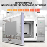 Total Chef 1.3 Cu Ft Microwave Oven – Compact Countertop Kitchen Appliance, Small Stainless Steel Microwave with Digital Touch, Pre-Set Functions, 12.8” Turntable, 1100 Watt