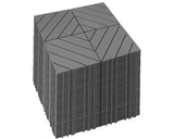 Mapleyard 144 PCS Plastic Interlocking Deck Patio Tiles - 12" x 12" Anti-Slip Waterproof Outdoor Flooring, Balcony Floor Decking for Poolside & Backyard, All Weather Use, Grey, Diagonal