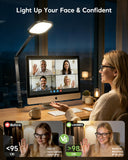 LitONES Desk Lamp with Clamp for Home Office, 2000LM, 15W, CRI >97.8 Zoom Lighting for Video Calls, 3 Colors & 10 Brightness, Remoted Desk Light with Memory & Timer
