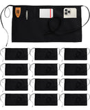 Utopia Wear 12 Pack Server Aprons with 3 Pockets, Waiter and Waitress Waist Aprons for Women with Pockets, Men Short Aprons (Black)