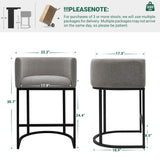 Counter Height Bar Stools Set of 3, 24 Inch Seat Height Barstools for Dining Room