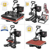 Topdeep Heat Press 15x15 Inch 8 in 1 Heat Press Machine, Swing Away T Shirt Pressing Machine Digital Control