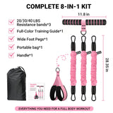 Pedal Resistance Bands with Handles, Adjustable Resistance Bands, Max 90Lbs