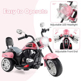 Costzon Kids Motorcycle, 6V Battery Powered Ride on Chopper Motorcycle w/Horn, Headlight, 3-Wheel Stable Ride on Toys, Electric Toddler Motorcycle for Kids, Gift for Boys Girls (Laser Pink)