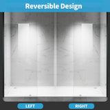 Shower Glass Panel, 34" W x 78.75" H Fixed Shower Screen Panel with 3/8"(10mm) SGCC Clear Tempered Glass, Frameless Walk in Shower Door for Bathroom (Chrome, 34" W x 78.75" H)