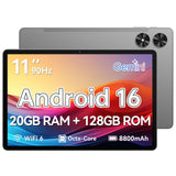 Tablet 11 inch, Android 16 Tablet with Octa-Core Processor, 20GB RAM 128GB ROM 1 TB Expandable