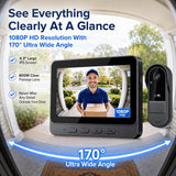 TKMARS Wireless Doorbell Camera No Subscription No WiFi/App Needed