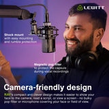RAY Microphone with Autofocus for Your Voice - Mute by Distance and Mute Button - for Podcasts, Streaming, Content and Music in Studio Quality - 1" Studio Condenser Capsule Lewitt