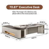 HHEvergreenEnsemble Executive Desk with Storage Cabinet (70.87IN)