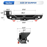 OEDRO Rear Bumper w/ 2 LED Lights Fits for 18-26 Jeep Wrangler JL 4Dr/ 2Dr