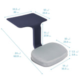 ECR4Kids The Surf Portable Lap Desk with Cushion, Flexible Seating