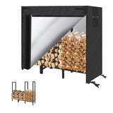 KYATE 4ft Firewood Rack Outdoor with Cover Fireplace Wood Storage Heavy Logs Stand Stacker Holder Strong Lumber Racks Outside for Courtyard Patio